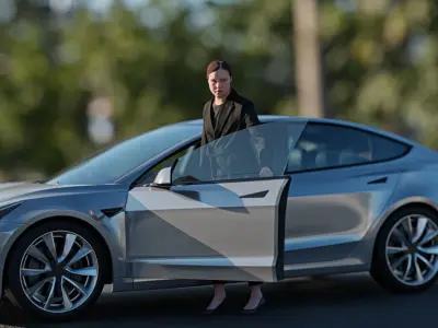 Humano Woman opening car 2011-6 3D model