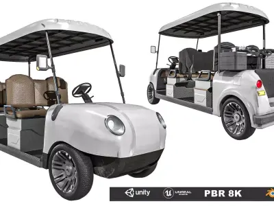 Golf Buggy Car Low-poly 3D model