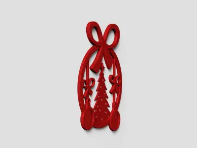 Christmas Garland Panel A03 - Door Wall Decoration 3D print model