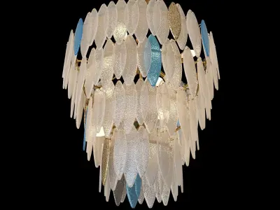 Glass chandelier Lampatron Rissa-b with 15 led lamps 3D model