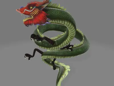 asian dragon 3D model purchase