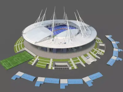 Zenit arena Krestovsky stadium Low-poly 3D model
