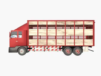 cattle truck Low-poly 3D model