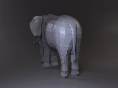 Low Poly Base Elephant Model Low-poly 3D model