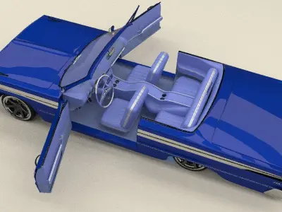 1963-64 chevrolet impala blue 3D model