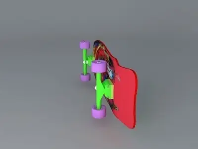 989 Santa Cruz Claus Grabke Melting Clocks skateboard Free 3D model