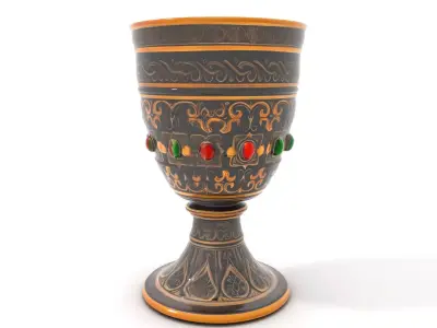 Ornate Chalice with Gemstones Model Pack Low-poly 3D model
