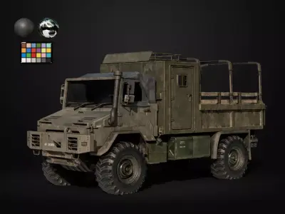 Military Truck Game Ready Low-poly 3D model