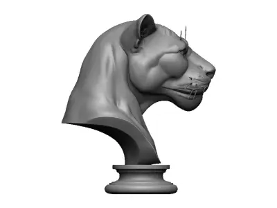 panther head bust 3D print model