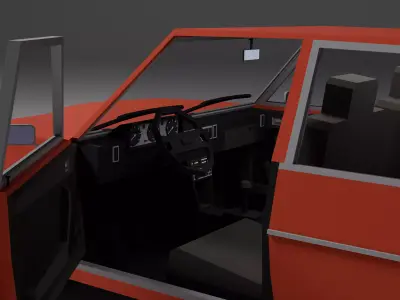 Low Poly 1970s Family Sedan 3D Model Free Download Car02 Free low-poly 3D model