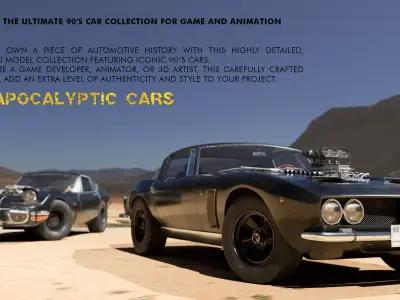 The Ultimate 90s Car Collection For Game And Animation Projects Low-poly 3D model