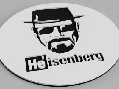 Heisenberg Breaking Bad Logo Coasters Free 3D print model
