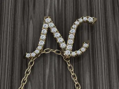 Jewelry Alphabet Pendant N 3D print model