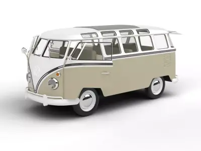 Volkswagen T1 Samba Bus 1950 HQ 3d model 3D model