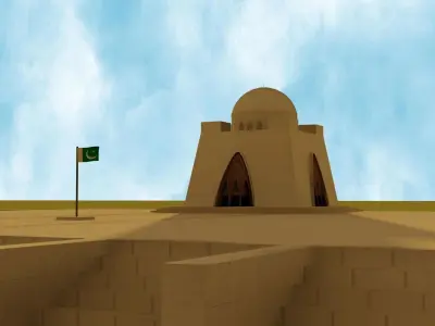 Mazar e Quaid e Azam Mohammad Ali Jinah Low-poly 3D model
