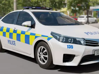 Police car 3D model PBR