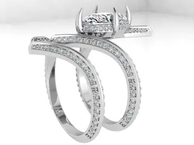 Marquise Tension Ring With Band 3764 3D print model