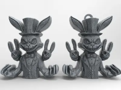 hallowen scary rabbit decor  3D print model