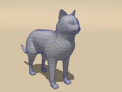 Cat Low-poly 3D model Low-poly 3D model