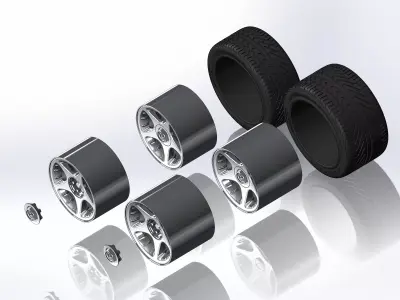 Set of wheels for scale-model of Viper 1997 3D print model