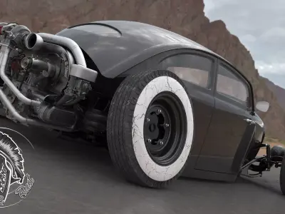 VW Beetle Volksrod hotrod body 3D model