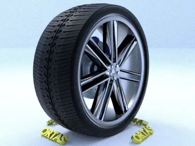 ORTAS CAR RIM 41-42 GAME READY RIM TIRE AND DISC 3D Model Pack