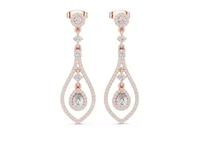    Teardrop Diamond Dangle Earrings 3D print model