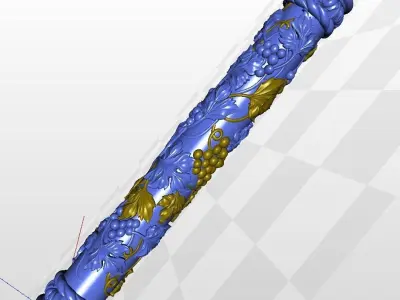 Grapevine inlaid column 3D model