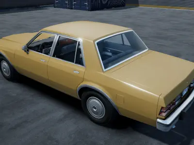 80s Standart Sedan unity asset Low-poly 3D model