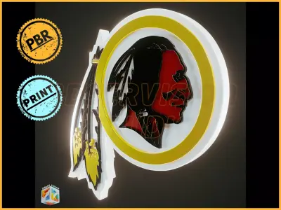 Washington Redskins logo - Cinematic - 3D print 3D model