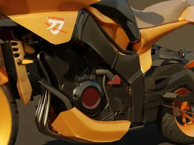 2019 Suzuki Katana 3D model