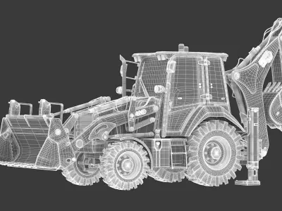 CAT Side Shift Backhoe Loaders 428 3D model