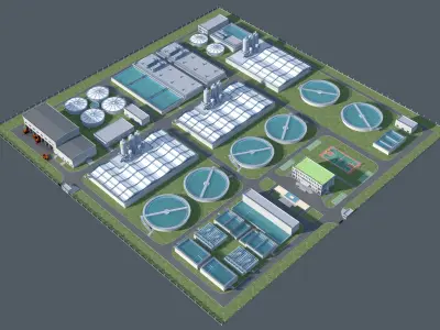 Water and Sewage Treatment Plants 3D model
