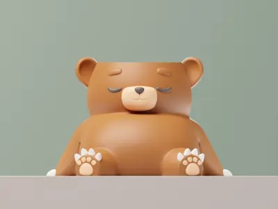 DREAMER BEAR - PLANTER- Plant Pot 3D print model