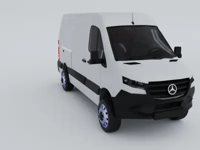 White van Mercedes Cargo 3D model