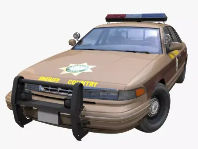 American sheriff police car  Low-poly 3D model