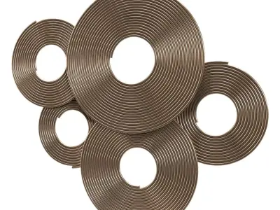 Uttermost Ahmet 34 34W Layered Rings Gold Metal Wall Art PBR 3D model