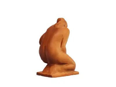 Woman kneeling sculpture 3D model