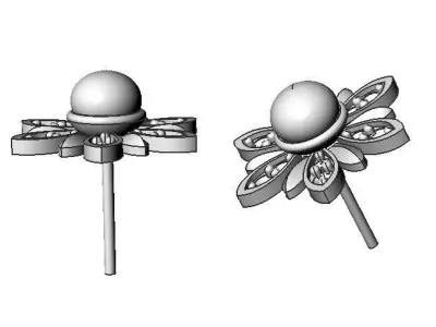jewelry set  Flowers 3D print model