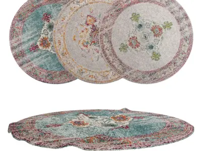 Round Rug Set 60 3D model
