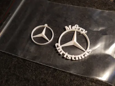 Mercedes Benz Merry Christmas 3d print car badge 3D print model