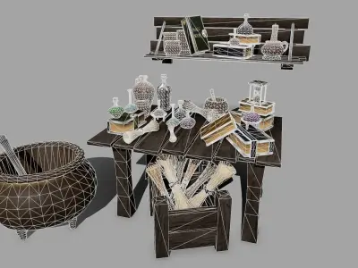 Alchemy Set Low-poly 3D model