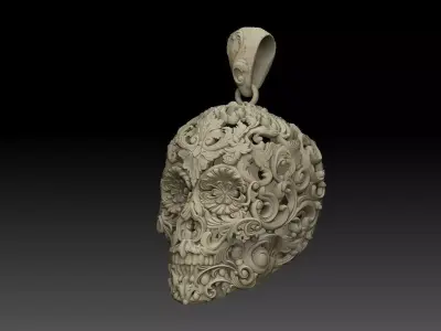 Skull ornamental  pendant jewelry 3D print model