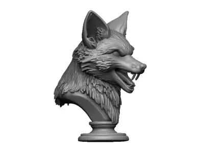 fox head bust 3D print model