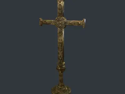 Antique Cross Low-poly 3D model