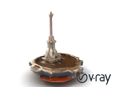 Ruined Monument Square Urban Decay model pack Low-poly 3D model