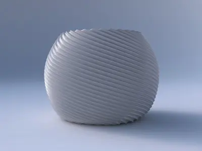 Bowl spheric with bent extruded lines 2 3D print model