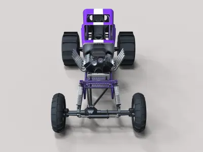 Mud dragster Hot Rod 3D model