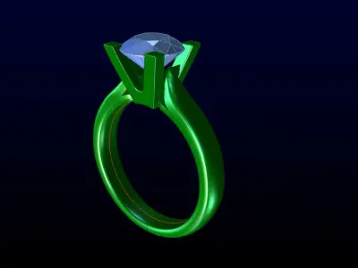 dmc-08 solitaire engagement ring with oval cut diamond 3D print model