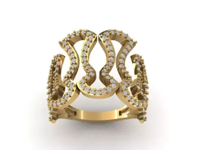 STL 3DM Print Ready Women Diamond Ring Lightweight Printable  3D print model 181